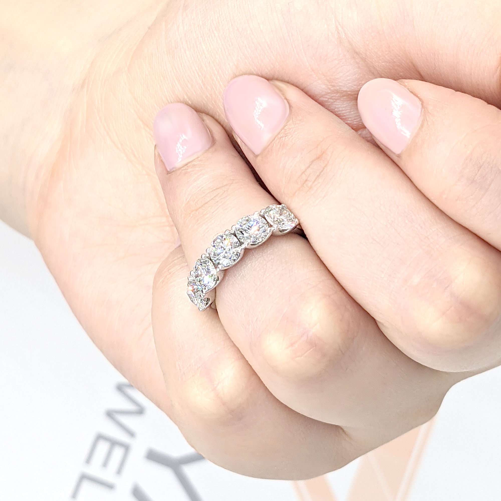 Safa Design 2.50 ct. Round Diamond 5 Stone Ring With Side Bezel Aquamarines-VIRABYANI